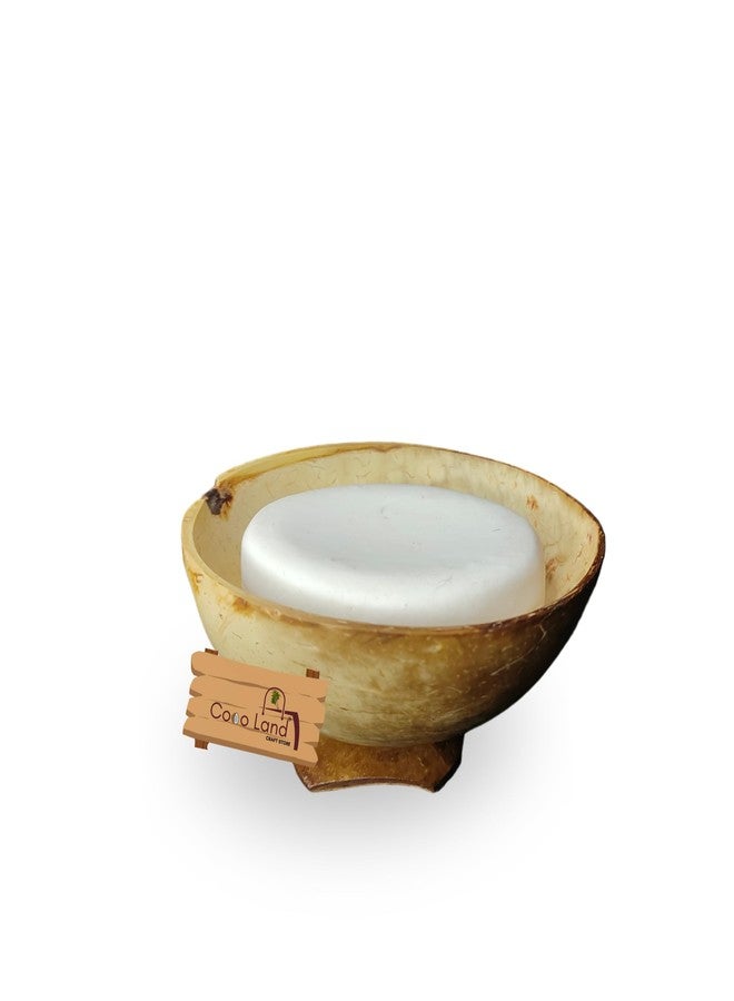 Coco Land White Coconut Shell SOAP Dish (Pack of 1) Coconut Oil Polished Natural Soap Pot/Soap Stand/Bathroom Decoratives/Soap Holder/Soap Case/Soap Box - Image 1